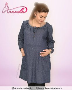 تونیک-جین-خال-دار-آبی-تیره1