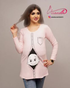 بلوز-بارداری-طرح-نی-نی-صورتی