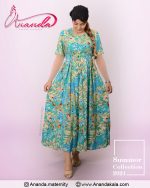 لباس بارداری مجلسی - لباس حاملگی مجلسی نارگل آبی