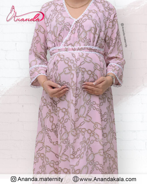لباس بارداری خانگی - لباس حاملگی خانگی مدل ماهرخ رنگ صورتی