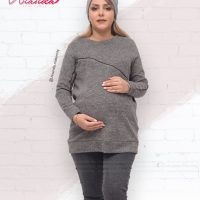 تونیک بارداری - لباس بارداری - تونیک حاملگی مدل طنین رنگ طوسی