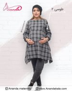 تونیک بارداری - لباس بارداری - تونیک حاملگی مدل جانان طوسی