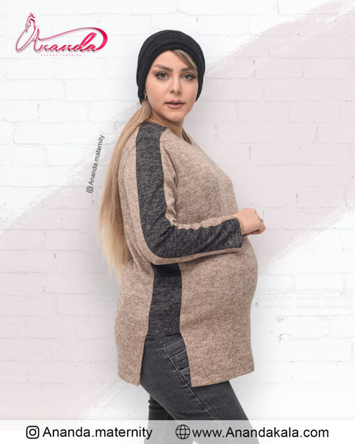تونیک بارداری - لباس بارداری - تونیک حاملگی مدل سودا رنگ گلبهی