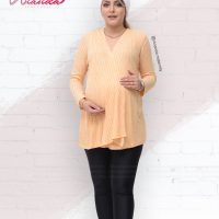 لباس بارداری خانگی - لباس حاملگی خانگی مدل پونا رنگ خردلی
