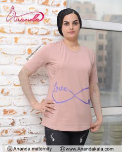 تی شرت شیردهی - تیشرت حاملگی طرح بی نهایت رنگ کالباسی