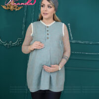 لباس بارداری خانگی - لباس حاملگی خانکی مدل ویدا رنگ سبز