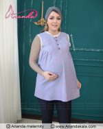 لباس بارداری خانگی - لباس حاملگی خانکی مدل ویدا رنگ آبی